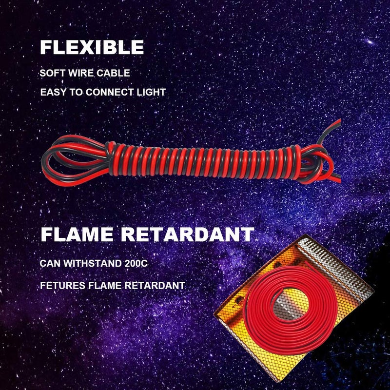 CARLITS 22AWG 100ft Extension Cable Wire Cord 30m Stranded Tinned Copper 22 Gauge 2 Color Red Black Cable Hookup Electrical Wire 12V 24V DC for Led Strips Single Color 3528 5050 2835 - Image 3
